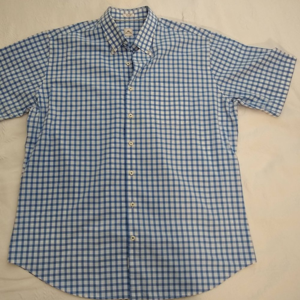 Peter Millar XL Short Sleeve Blue Check Shirt